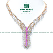 Fancy Tourmaline Stone Open Settings Diamond Neckwear
